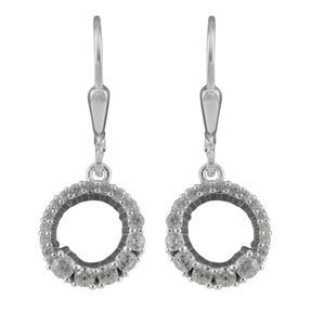 Paar Ohrhänger Ohrringe 26x10mm Kreise mit Zirkonia 925 Silber
