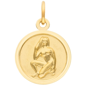 Anhänger Sternzeichen Jungfrau aus 333 Gold Gelbgold mattiert rund Ø 12mm Anhänger Sternzeichen Jungfrau aus 333 Gold Gelbgold mattiert rund Ø 12mm