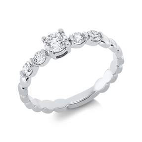 Solitaire Ring aus 750 Weißgold 4 Brillanten 0,2ct TW-SI 1 Brillant 0,21ct TW-SI