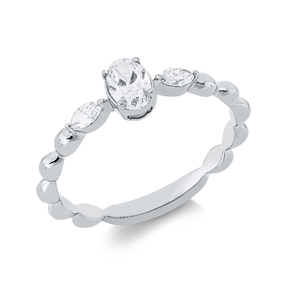 Ring aus 750 Gold Weißgold 3 Diamanten 0,43ct TW-SI B:5,5mm