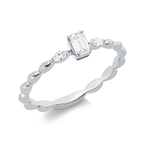 Ring aus 750 Gold Weißgold 3 Diamanten 0,29ct TW-SI B:4,2mm