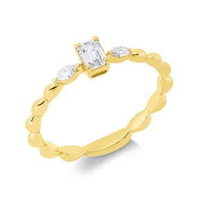 Ring aus 750 Gold Gelbgold 3 Diamanten 0,3ct TW-SI B:4,4mm Ring aus 750 Gold Gelbgold 3 Diamanten 0,3ct TW-SI B:4,4mm