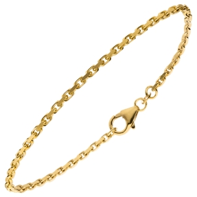 2mm Armband Ankerkette aus 333 Gold Gelbgold diamantiert 18,5cm Armschmuck 2mm Armband Ankerkette aus 333 Gold Gelbgold diamantiert 18,5cm Armschmuck