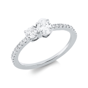 Ring aus 750 Gold Weißgold 20 Diamanten 0,66ct TW-SI B:5,4mm