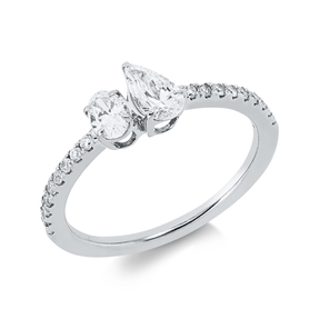 Ring aus 750 Gold Weißgold 20 Diamanten 0,68ct TW-SI B:6,3mm