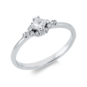 Ring aus 750 Gold Weißgold 13 Diamanten 0,32ct B:4,3mm
