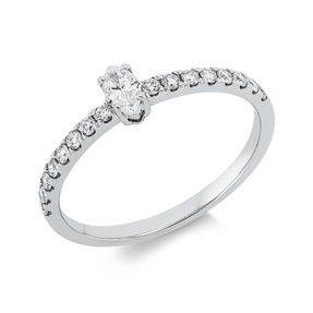 Ring aus 750 Gold Weißgold 17 Diamanten 0,38ct TW-SI B:4,6mm