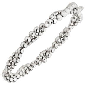 Elastisches Armband Kugelarmband 2-reihig aus 925 Silber verschlungen 16,5cm