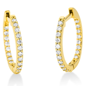 Creolen aus 750 Gold Gelbgold 40 Brillanten 0,3ct TW-SI 15,6x1,4mm