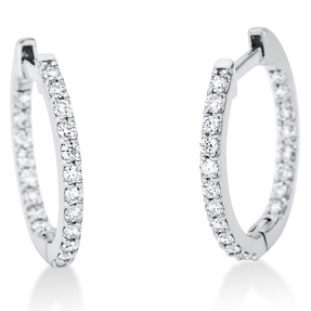 Creolen aus 750 Gold Weißgold 40 Brillanten 0,3ct TW-SI 15,6x1,4mm