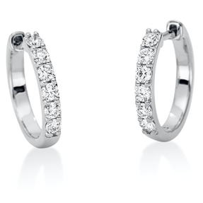 Creolen aus 750 Gold Weißgold 12 Brillanten 0,36ct TW-SI 15x2,1mm Creolen aus 750 Gold Weißgold 12 Brillanten 0,36ct TW-SI 15x2,1mm