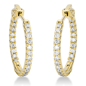 Creolen aus 750 Gold Gelbgold 48 Brillanten 0,66ct TW-SI S:2mm
