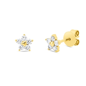 Ohrstecker aus 750 Gold Gelbgold 10 Brillanten 0,2ct W-SI 4,8x4,7mm