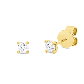 Solitaire Ohrstecker aus 750 Gold Gelbgold 2 Brillanten 0,3ct TW-SI 4er-Krappe