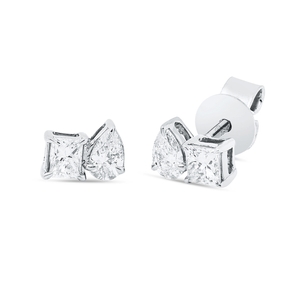 Ohrstecker aus 750 Gold Weißgold 4 Diamanten 0,36ct TW-SI 4,2x5,9mm