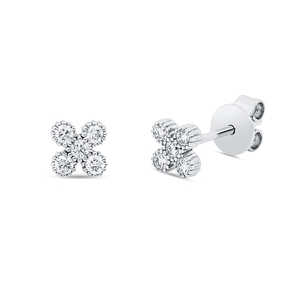 Ohrstecker aus 750 Gold Weißgold 10 Brillanten 0,17ct W-SI 4,4x4,4mm