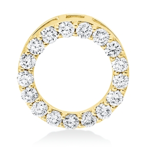 Anhänger Kreis aus 750 Gelbgold 17 Brillanten 0,54ct W-SI 12,8x12,8mm