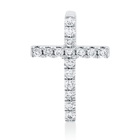 Anhänger Kreuz aus 750 Weißgold 16 Brillanten 0,05ct W-SI 9,9x6,9mm