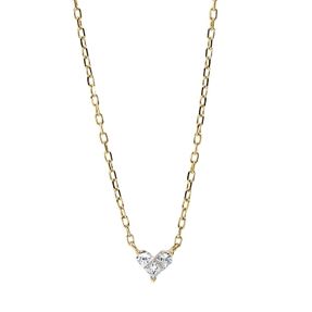 Collier Herz aus 750 Gelbgold 3 Diamanten Fanatsy-Schliff 0,15ct TW-SI L:45,7cm