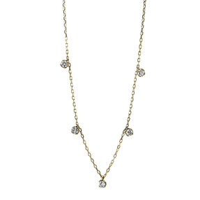 Collier aus 750 Gold Gelbgold 5 Brillanten 0,37ct TW-PI L:45,7cm Collier aus 750 Gold Gelbgold 5 Brillanten 0,37ct TW-PI L:45,7cm