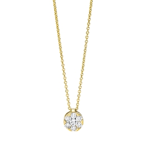 Collier aus 750 Gelbgold 6 Brillanten 0,18ct TW-SI 1 Brillant 0,08ct TW-SI L:45cm Collier aus 750 Gelbgold 6 Brillanten 0,18ct TW-SI 1 Brillant 0,08ct TW-SI L:45cm