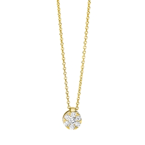 Collier aus 750 Gelbgold 6 Brillanten 0,09ct TW-SI 1 Brillant 0,05ct TW-SI L:45cm Collier aus 750 Gelbgold 6 Brillanten 0,09ct TW-SI 1 Brillant 0,05ct TW-SI L:45cm