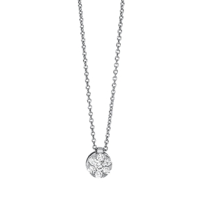Collier aus 750 Weißgold 6 Brillanten 0,09ct TW-SI 1 Brillant 0,05ct TW-SI L:45cm Collier aus 750 Weißgold 6 Brillanten 0,09ct TW-SI 1 Brillant 0,05ct TW-SI L:45cm