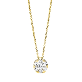 Collier Kreis 750 Gelbgold 6 Brillanten 0,27ct TW-SI 1 Brillant 0,1ct TW-SI L:45cm Collier Kreis 750 Gelbgold 6 Brillanten 0,27ct TW-SI 1 Brillant 0,1ct TW-SI L:45cm
