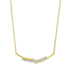 Collier aus 750 Gelbgold 13 Brillanten 0,1ct TW-PI L:45,7cm Fassung rhodiniert Collier aus 750 Gelbgold 13 Brillanten 0,1ct TW-PI L:45,7cm Fassung rhodiniert
