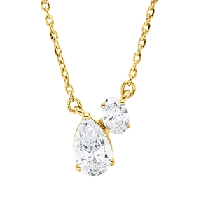 Collier aus 750 Gold Gelbgold 2 Diamanten 0,39ct TW-SI L:45cm