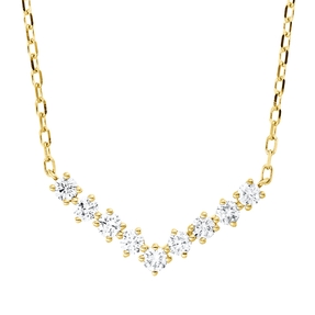 Collier aus 750 Gold Gelbgold 9 Brillanten 0,34ct TW-PI L:45,7cm Collier aus 750 Gold Gelbgold 9 Brillanten 0,34ct TW-PI L:45,7cm
