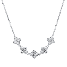 Collier aus 750 Gold Weißgold 25 Brillanten 0,6ct W-SI L:45cm