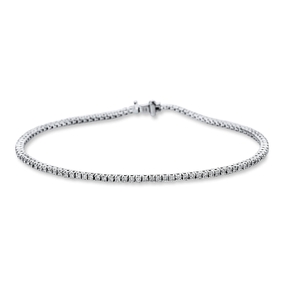 Armband aus 750 Gold Weißgold 108 Brillanten 0,94ct TW-SI L:16,5cm 4er-Krappe