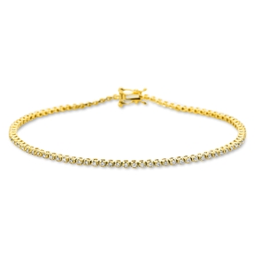 Armband aus 750 Gold gelb/weiß 87 Brillanten 0,45ct TW-SI B:1,4mm L:17,8cm