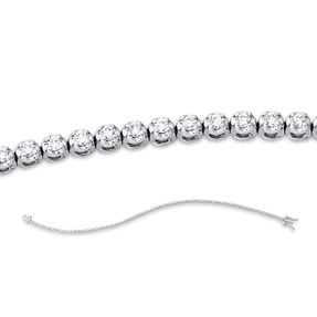 Armband aus 750 Weißgold 87 Brillanten 0,45ct TW-SI B:1,4mm L:17,8cm 4er-Krappe