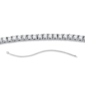 Armband aus 750 Gold Weißgold 116 Brillanten 1ct TW-SI L:17,8cm 4er-Krappe