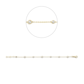 Armband aus 750 Gold Gelbgold 65 Diamanten 0,6ct TW-SI B:4,3mm L:18cm