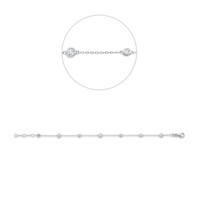 Armband aus 750 Gold Weißgold 65 Diamanten 0,6ct TW-SI B:4,3mm L:18cm