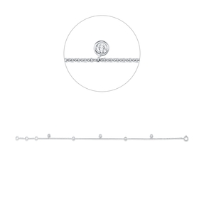 Armband aus 750 Gold Weißgold 5 Brillanten 0,27ct W-SI B:4,6mm L:17,5cm Zarge Armband aus 750 Gold Weißgold 5 Brillanten 0,27ct W-SI B:4,6mm L:17,5cm Zarge