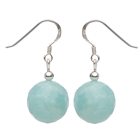 Ohrringe Ohrhänger aus echtem Amazonit 925 Silber Amazonenstein bläulich-grün Damen