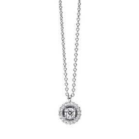 Collier aus 750 Gold Weißgold 19 Brillanten 0,16ct TW-SI L:42cm