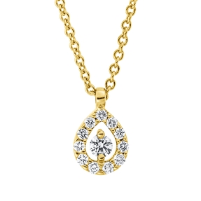 Collier aus 750 Gold Gelbgold 12 Brillanten 0,09ct TW-SI L:42cm
