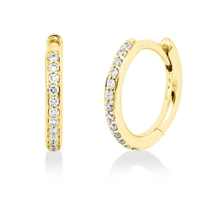 Creolen aus 750 Gold Gelbgold 26 Brillanten 0,1ct TW-SI 11,6x1,7mm Creolen aus 750 Gold Gelbgold 26 Brillanten 0,1ct TW-SI 11,6x1,7mm