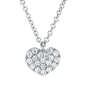 Collier Herz aus 750 Gold Weißgold 19 Brillanten 0,09ct TW-SI L:42cm