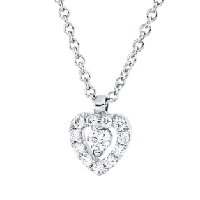 Collier Herz aus 750 Gold Weißgold 12 Brillanten 0,07ct TW-SI L:42cm