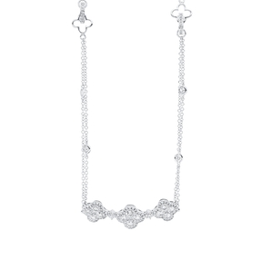 Collier aus 750 Gold Weißgold 107 Diamanten 2,46ct TW-SI L:40,6cm