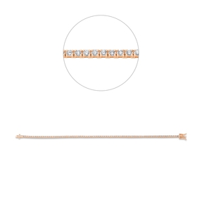 Armband aus 750 Gold Rotgold 82 Brillanten 1,31ct TW-SI L:18cm