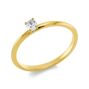 Solitaire Ring aus 750 Gelbgold Diamant Oval-Schliff 0,14ct TW-SI B:4,1mm