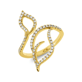 Ring aus 750 Gold Gelbgold 63 Brillanten 0,4ct TW-SI B:26,1mm