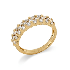 Ring aus 750 Gold Gelbgold 28 Brillanten 0,83ct TW-SI B:4,6mm